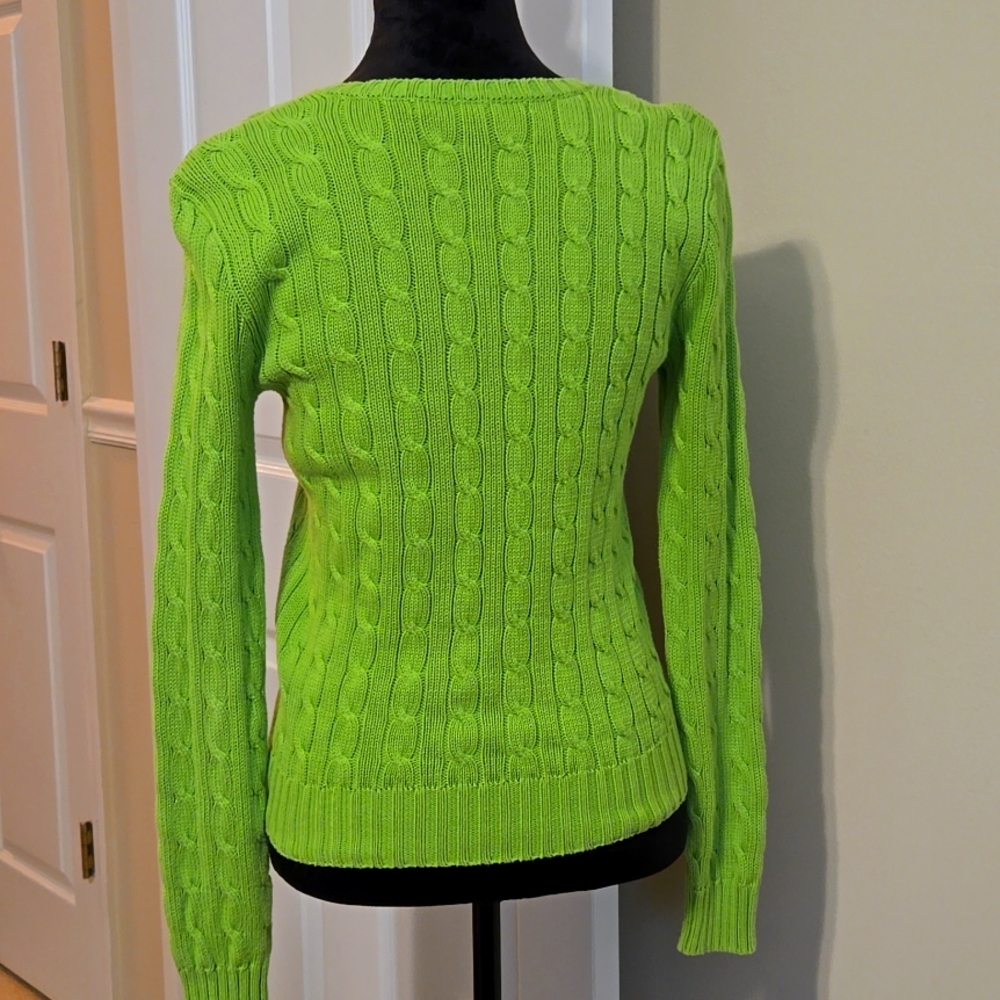 Ralph Lauren Polo sweater, apple green, medium. - Picture 3 of 4